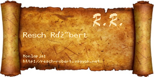 Resch Róbert névjegykártya
